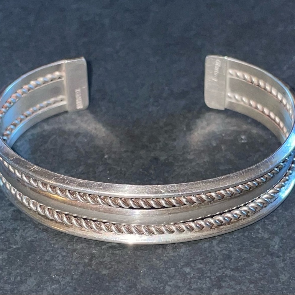 Vintage Navajo Sandoval Sterling Silver (925) Cuff Bracelet, 22.13 Grams, 5.75”